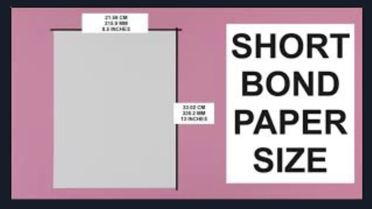 short bond paper size